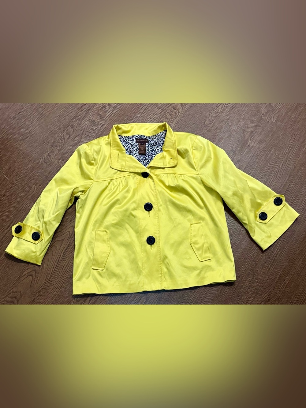 Women's Multiples Bright Yellow Cropped Swing Jacket Size S
